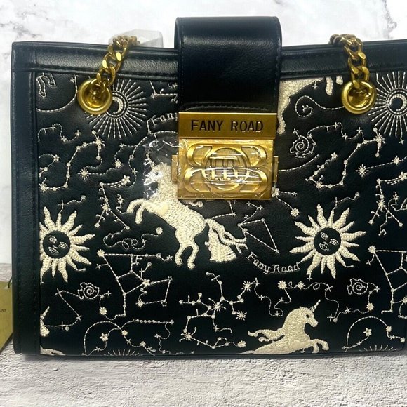 Fany Road Galaxy Print Leather Handbag - Picture 2 of 12